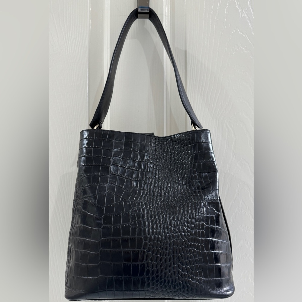 Nordstrom Croc Embossed Leather Shoulder Bag